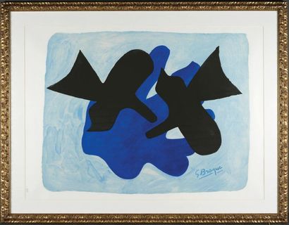 Georges BRAQUE (1882-1963) 
Pélias et Nélée
Lithographie.
Signée en bas à droite.
Numérotée...