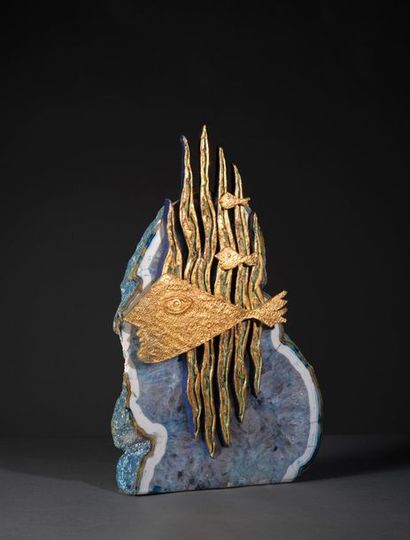 Georges BRAQUE (1882-1963) 
Hebe
Ceramic sculpture on agate, made by Jean Lemoine.
Signed.
From...