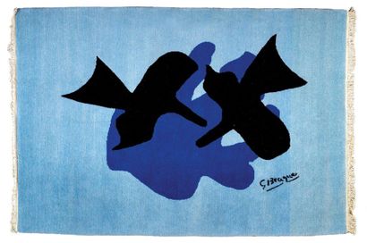 Georges BRAQUE (1882-1963) 
Pelias and Nélée
Wool rug.
Signed in the frame lower...