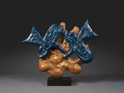 Georges BRAQUE (1882-1963) 
The Blue Birds - Homage to Picasso, 2008
Bronze sculpture.
Stamp...