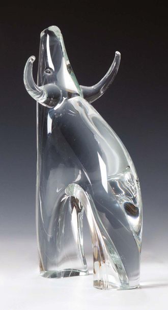 Ermanno Nason Toro in cristallo bianco trasparente
Bull in transparent white crystal
Circa...