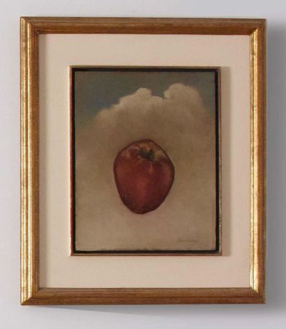 LALLA MALVEZZI (VENEZIA XX/XXI SECOLO) 
Una mela
Olio su tavola
Firmato al retro...