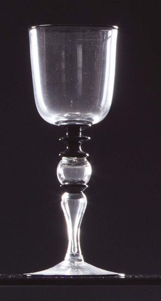 BALSAMO STELLA (1882-1941) & CVM Bicchiere in vetro soffiato bianco trasparente e...