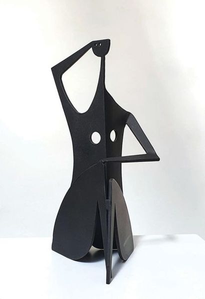Philippe HIQUILY (1925-2013) Epicurienne, 2019 Sculpture in cast metal painted black....