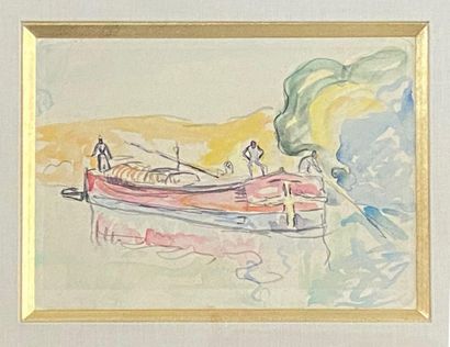 PAUL SIGNAC ( 1863-1935) La barque

Aquarelle et crayon sur papier.

Cachet de la...