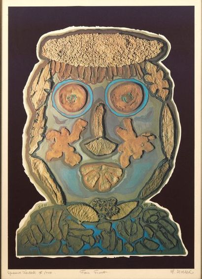 PHILIPPE DEREUX (1919-2001) Faire front Lithographie en couleurs. Epreuve d'artiste...