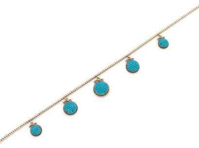 null DEMI-PARURE en or jaune 18K (750) et vermeil comprenant un collier retenant...