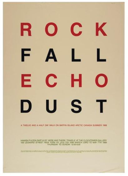 null Une affiche: FULTON, HAMISH (1946) Rock Fall Echo Dust. New York, 1989. Affiche....