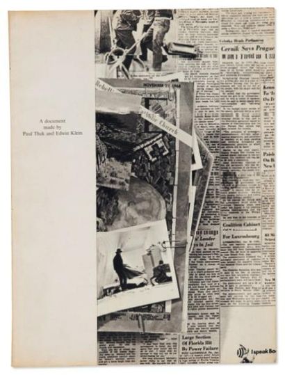 THEK, PAUL (1933-1988) A document made by Paul Thek and Edwin Klein. Amsterdam /...