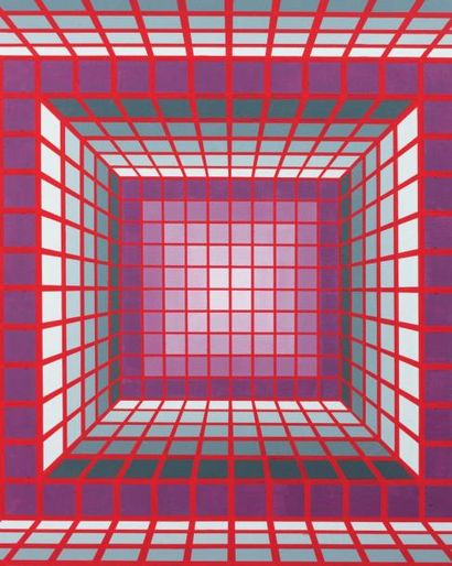 VICTOR VASARELY (1906-1997) Nynna, 1980 Huile sur toile. Signée, datée et titrée...