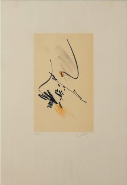 JEAN MIOTTE (NÉ EN 1926) Composition Lithographie. Épreuve d'artiste signée en bas...
