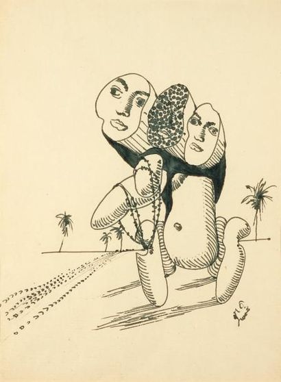 AUGUSTE MAMBOUR (1896-1968) Sans titre Encre sur papier. Signée en bas à droite....