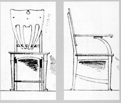 GUSTAVE SERRURIER-BOVY (1858-1910) Quatre chaises Artisan modifié En chêne. Vers...