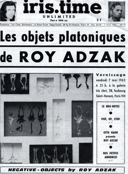 ROY ADZAK (1927-1988) 2 Profils rouge et blanc, 1966 Collage. Signé et daté en bas...
