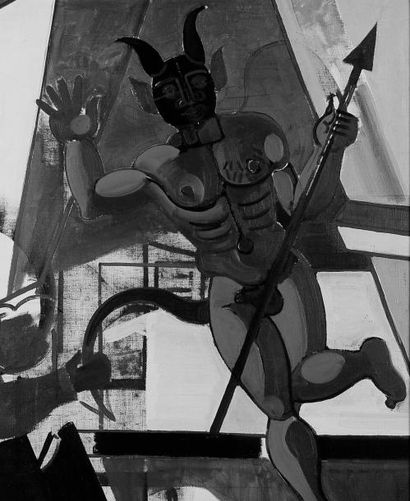 JEAN BRUSSELMANS (1884-1953) Le diable par la queue, 1950 Huile sur toile. H_107...