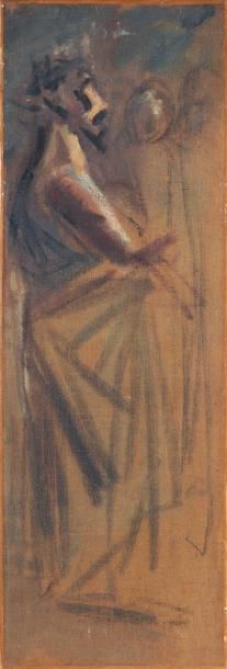 JEAN-LOUIS FORAIN (1852-1931) Le roi Huile sur toile. Elément d'un triptyque. Exposition:...
