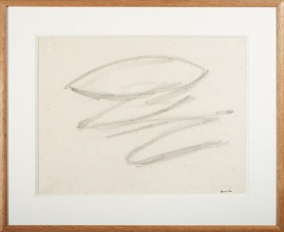 JEAN FAUTRIER (1898-1964) Etude de nu abstraite, circa 1958 Dessin au crayon sur...