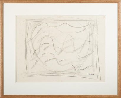 JEAN FAUTRIER (1898-1964) Sans titre, circa 1948 Dessin au crayon sur papier. Cachet...