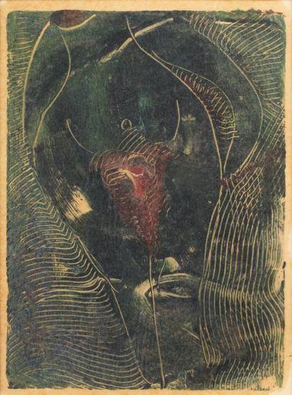 YOLANDE FIÈVRE (1907-1983) Sans titre, circa 1938 Peinture automatique. Huile sur...