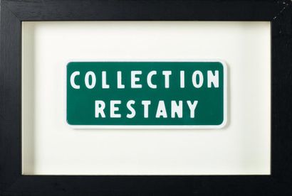 JOËL DUCORROY Collection Restany Plaque en métal. H_8 cm L_19 cm Provenance: Librairie...