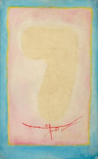 RENÉ GUIETTE (1893-1976) Sans titre, 1964 Huile et sable sur papier marouflé sur...