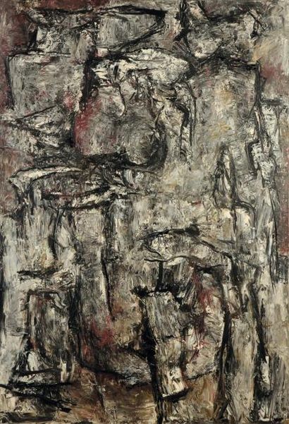 PIERRE LAHAUT (1931) Abstraction lyrique, 1960 Huile sur toile. Signée et datée au...