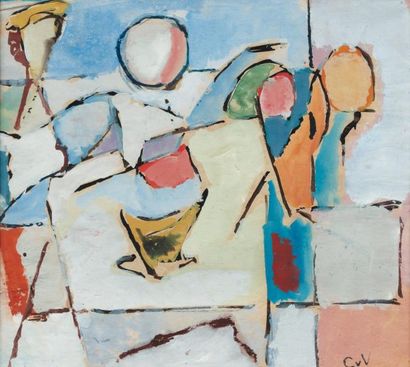 GEER VAN VELDE (1898-1977) Composition Gouache sur papier. Signée en bas à droite....