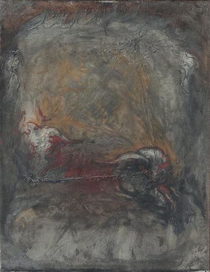 GÉRARD GAROUSTE (NÉ EN 1946) Adhara, 1989 Huile sur toile. H_67 cm L_52 cm Provenance:...
