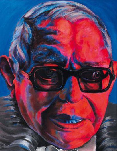 RUTH FRANCKEN (1924-2006) Jean-Paul Sartre, série Hostages, 1979 Dessin photomontage...