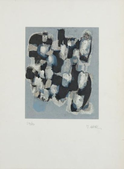 RAOUL UBAC (1910-1985) Composition Lithographie en couleurs. Signée et numérotée...