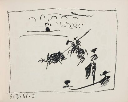 null [PICASSO]. SABARTÉS (Jaime). A los toros avec Picasso. Monte Carlo, André Sauret,...