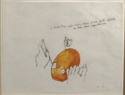 Nelly Maurel (Née en 1974) Trois bouhe-trou. Encre sur papier. H_19,5 cm L_25,5 cm...