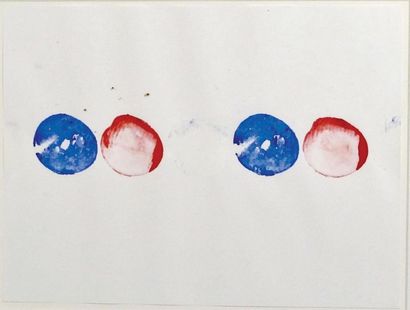 Jonathan Monk (Né en 1969) Fingerprints. Paintings on paper. H_24 cm W_32 cm 
