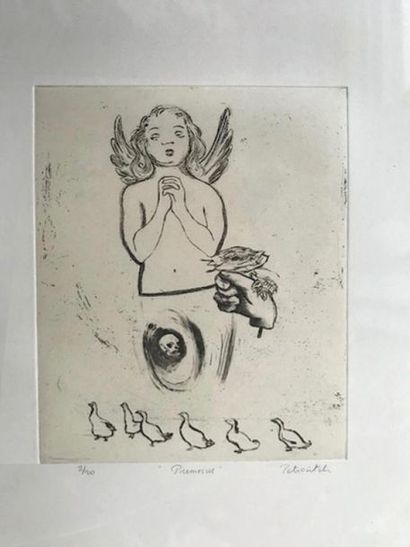 FRANCOISE PETROVITCH (NEE EN 1964) Promise. Engraving on paper. Numbered 2/20. H_48.5...