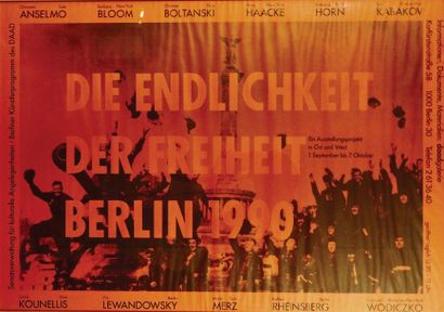  Ensemble de trois affiches d'exposition de 1990 à Berlin. H_84 cm L_59,5 cm (ch...