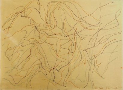 Gérard TRAQUANDI (né en 1952) Sans titre. Œuvre sur papier. H_52 cm L_69 cm 