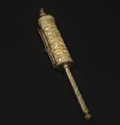 null 
An Italian silver gilt Esther Scroll case

Circa 1800

This case is very richly...
