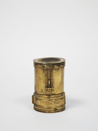 An Italian double-compartment brass charity...