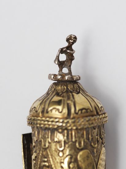 null 
An Italian silver gilt Esther Scroll case

Circa 1800

This case is very richly...