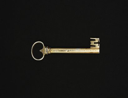 A rare silver gilt Torah Ark key Pesaro,...