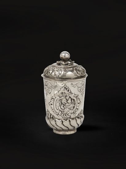An important silver Kiddush cup and cover...