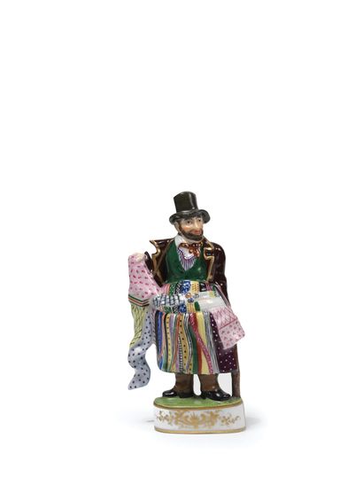 null A polychrome porcelain figurine
Minton, UK, mid-19th century
This delicate figurine...