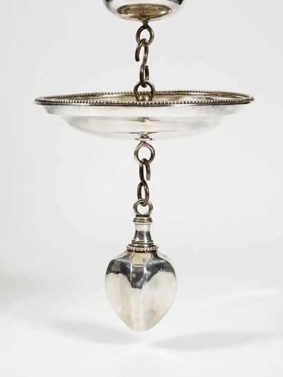 null A highly important Dutch silver shabbat lamp and chandelier
Leeuwarden, 1789
Maker’s...