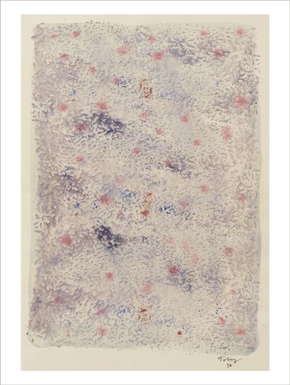 Mark Tobey (1890-1976) Composition, 1950 Dessin à l'aquarelle sur papier. Signée...