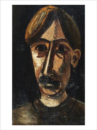 André DERAIN (1880-1954) Portrait de gueule d'empeigne, 1913
Huile sur panneau.
Signée...