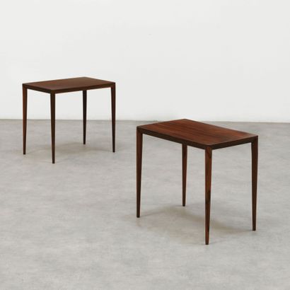 SEVERIN HANSEN JR. (1887-1964) Paire de tables d'appoint
Palissandre
Rosewood
Édition...