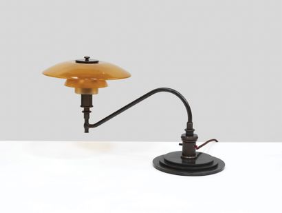 Poul Henningsen (1894-1967) Lamp "The American" model "PH 3/2"
Patinated brass and...