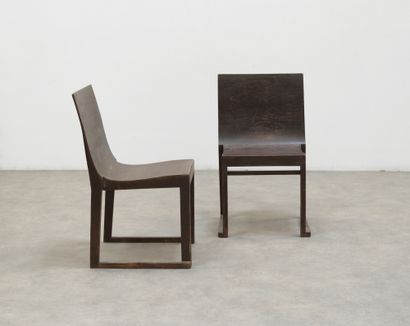 Alvar Aalto (1898-1976) Pair of chairs model "Aikamme Tuote"
Stained birch
Stained...