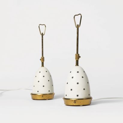 Angelo LELII (1911-1979) Pair of "Stelline" lamps model "12291"
Brass, lacquered...