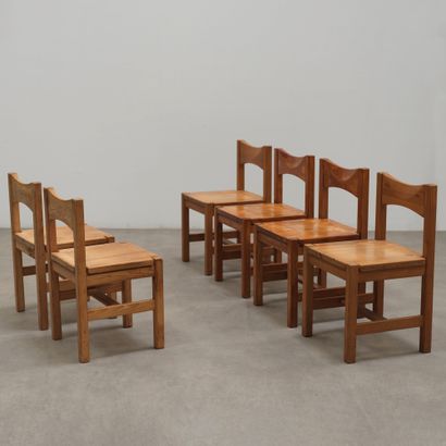 Ilmari TAPIOVAARA (1914-1999) Set consisting of a suite of 6 chairs and a bench model...